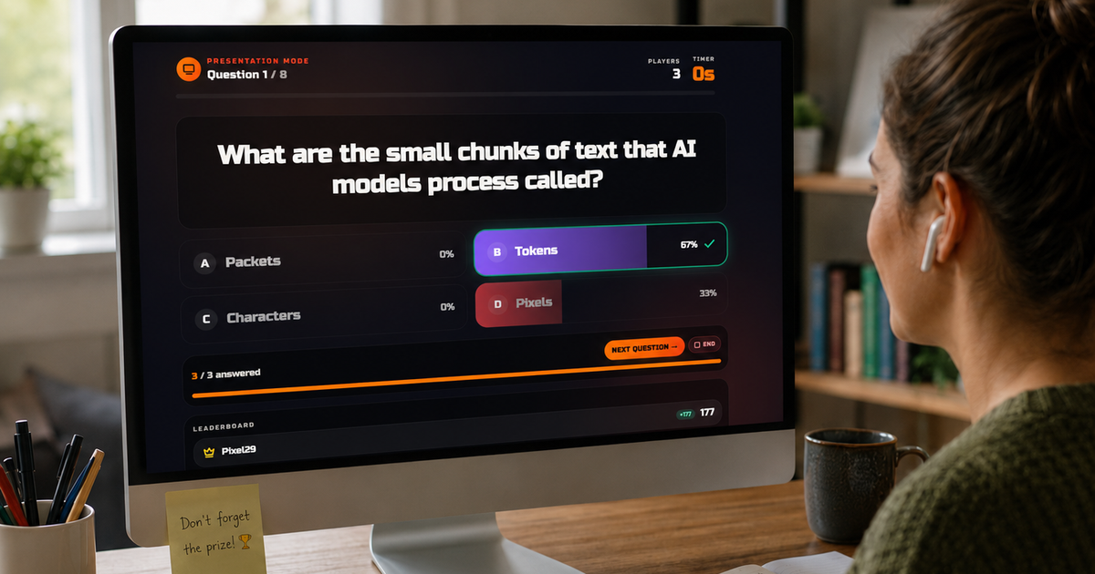 remote team playing online trivia together